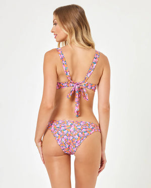 LSPACE Positively Poppies Camellia bikini top