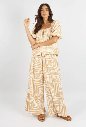 GIRL AND THE SUN Illyria pant-terraza print