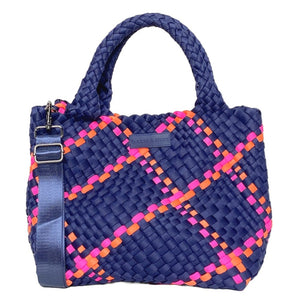 PARKER & HYDE Classic Woven Tote-Navy Multi