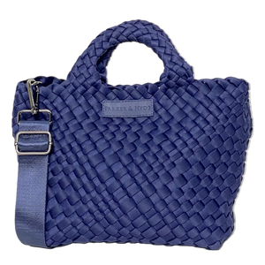 PARKER & HYDE Mini Woven tote bag-Navy