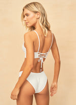MAAJI Antique White Criss Cross Long Line tri bikini top