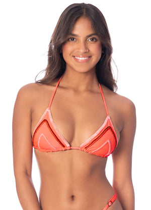 MAAJI Fire Coral Alana slide tri bikini top