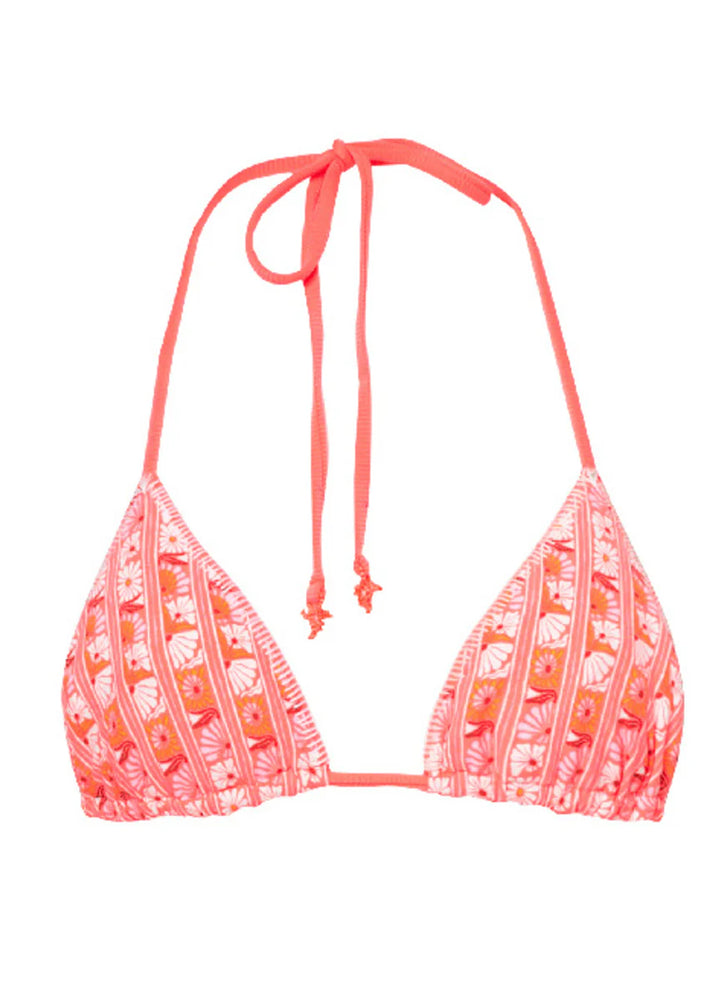 MAAJI Fire Coral Alana slide tri bikini top