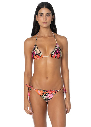MAAJI Dream Petals Sunflash Low Rise Tie Side Bikini Bottom in Black