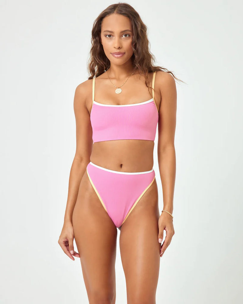 LSPACE Adalyn bikini top-Guava/Cream/Golden Hour