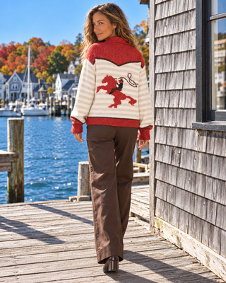 Lasso Line Zip Sweater - Chili