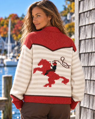 Lasso Line Zip Sweater - Chili