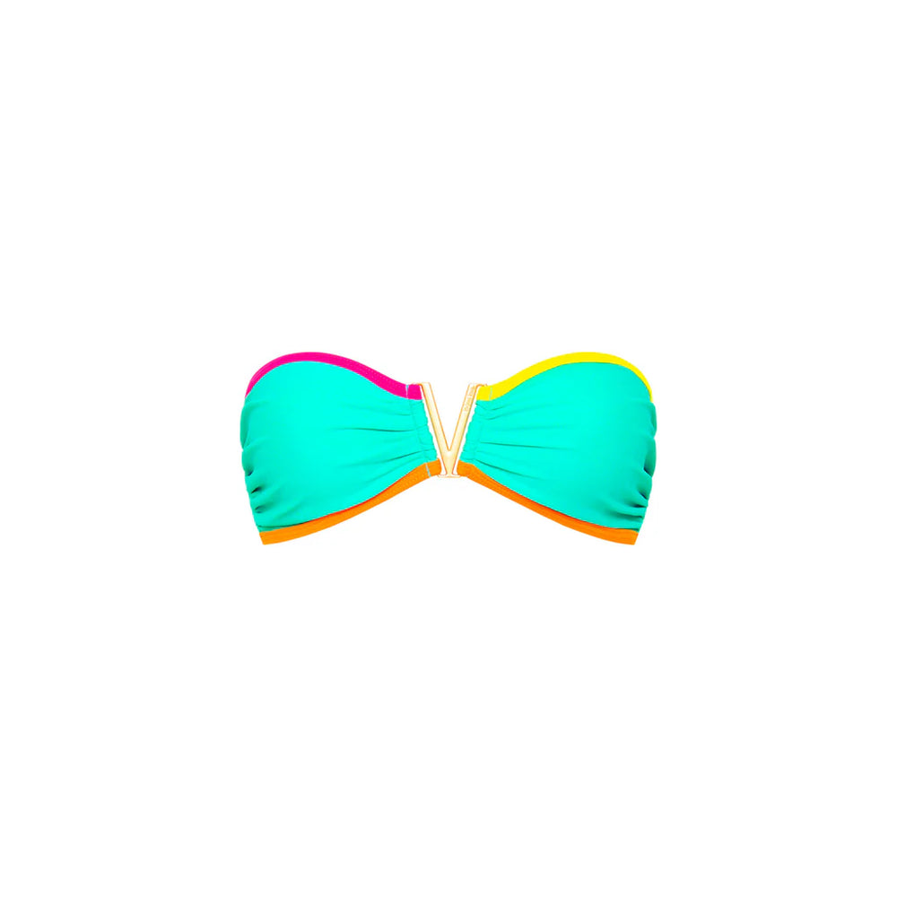 KULANI KINIS Mega V Strapless Bandeau bikini top-Confetti