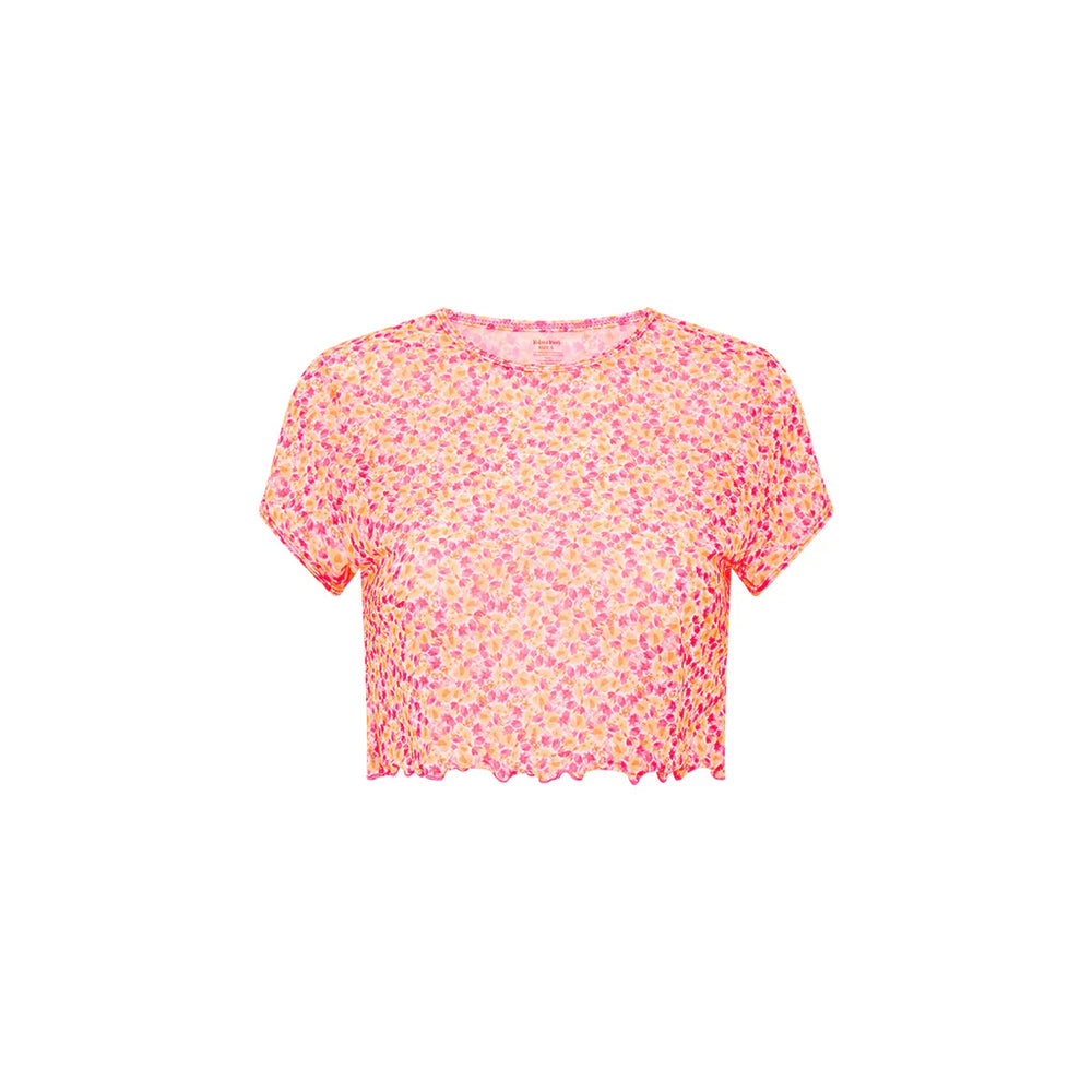 KULANI KINIS Mesh Cropped tee- Sherbert shimmer