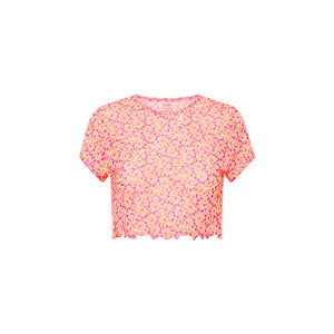 KULANI KINIS Mesh Cropped tee- Sherbert shimmer