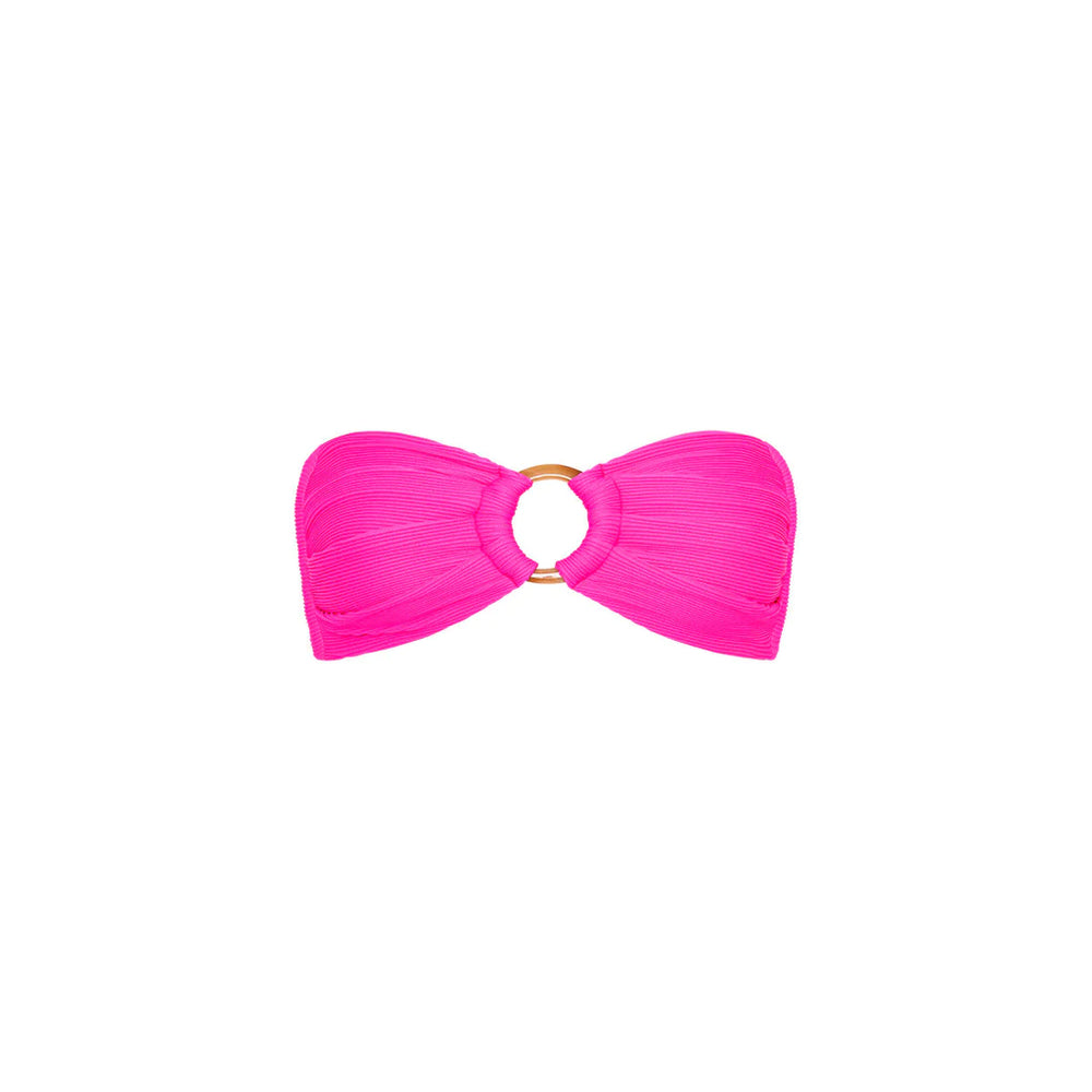 KULANI KINIS Strapless Bandeau bikini top-Flamingo Pink Rib