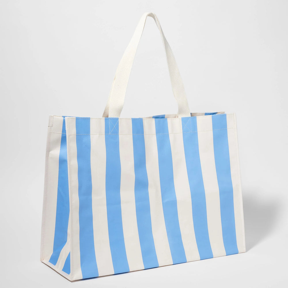 SUNNYLIFE Carryall Beach Bag- The Weekend Mid Blue Cream