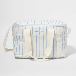 SUNNYLIFE Cooler Bag- Le Weekend Mid Blue-Cream