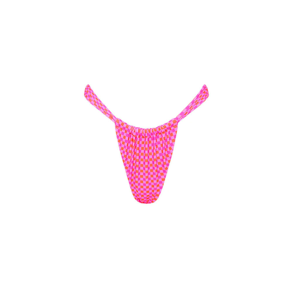 KULANI KINIS Ruched Thong bikini bottom-Pinky Promise