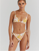 POOLSIDE PARADISO Positano bralette tri tie bikini top-Gardenia