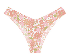 Peachy Flowers Cheeky V bikini bottom