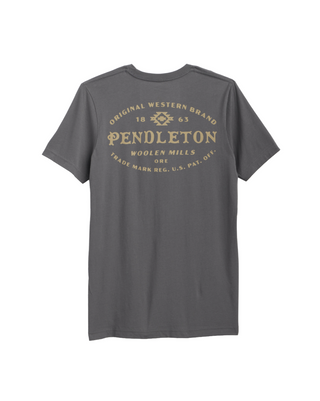 PENDLETON Vintage Stamp Logo Graphic Tee - Asphalt/Tan