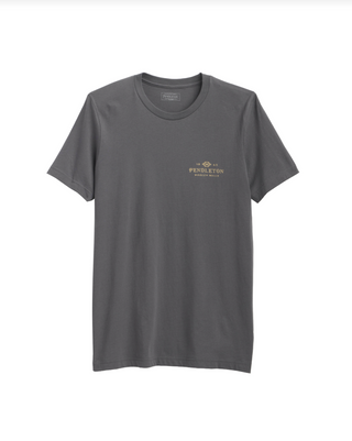PENDLETON Vintage Stamp Logo Graphic Tee - Asphalt/Tan