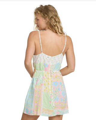 BILLABONG Little Crush Mini Dress in White Multi
