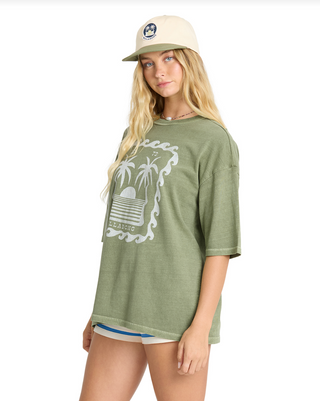 BILLABONG Wave Stamp Tee in Army Green
