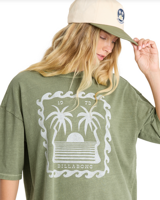 BILLABONG Wave Stamp Tee in Army Green