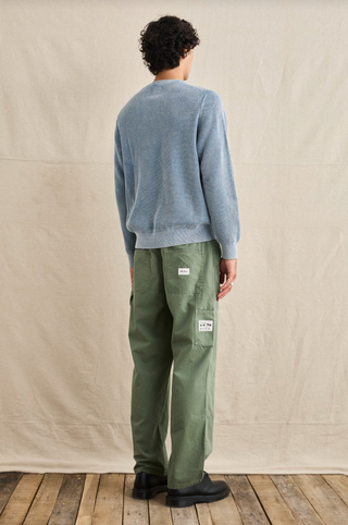 RHYTHM Polu Crew Knit in Washed Blue