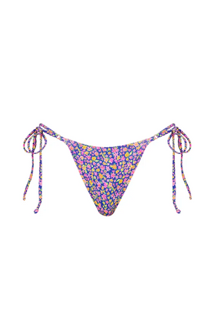KULANI KINIS Thong Tie Side Bikini Bottom in Rosie Rally