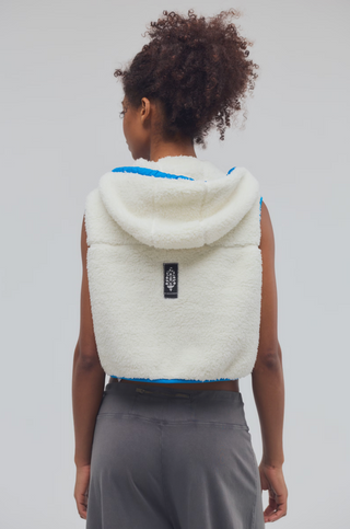 FREE PEOPLE Sky High Fleece Vest in Cream w/ Powerline Combo
