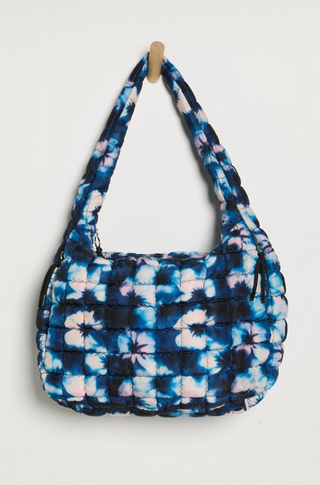FREE PEOPLE Quilted Carryall Bag in Deep Teal Tie Dye