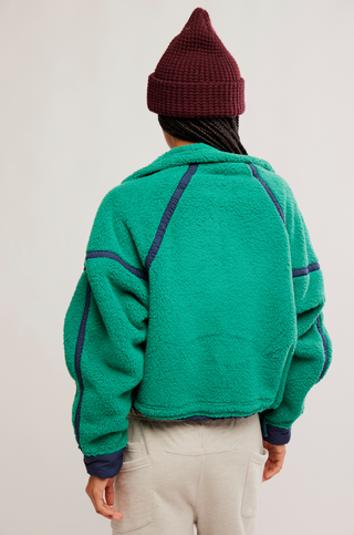 FREE PEOPLE Mountain High 1/2 Zip in Green Glow