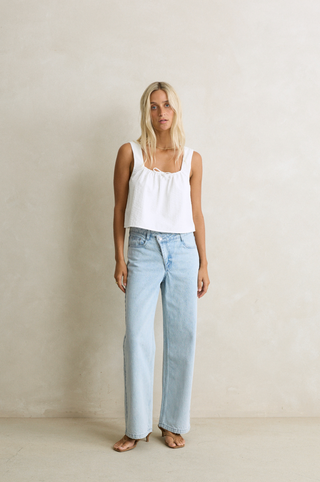 RHYTHM Weekender Asymmetric Denim Jean in Light Wash