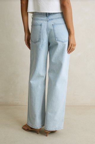 RHYTHM Weekender Asymmetric Denim Jean in Light Wash