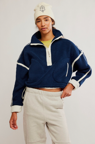 FREE PEOPLE Mountain High 1/2 Zip in Navy Combo