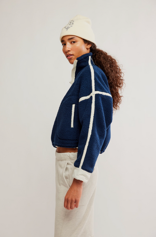 FREE PEOPLE Mountain High 1/2 Zip in Navy Combo