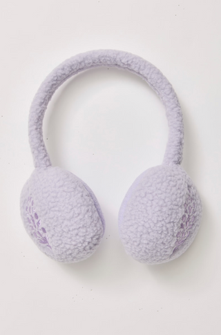 FREE PEOPLE Double Diamond Fleece Ear Warmers - Cool Lilac