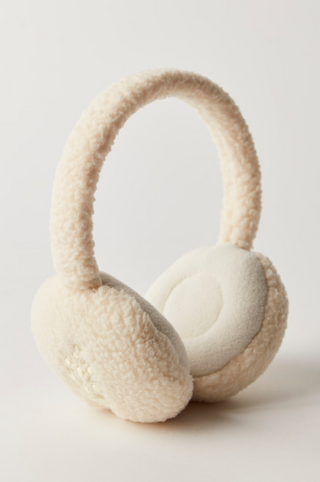 FREE PEOPLE Double Diamond Fleece Ear Warmers - Winter White