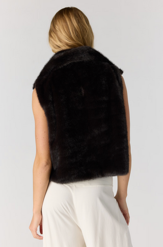 FREE PEOPLE Afterglow Faux Fur Vest in Chocolate
