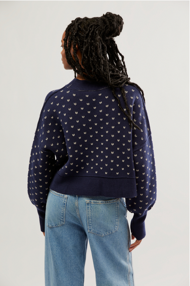 FREE PEOPLE Pattern Easy Street crop sweater