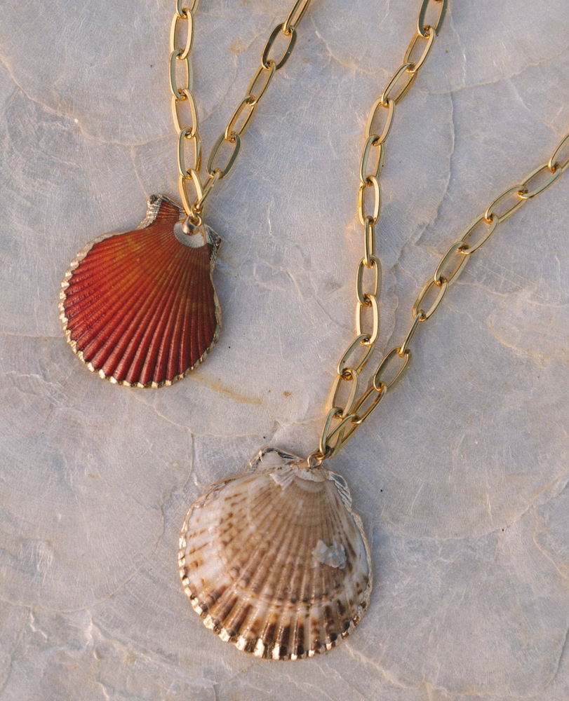 Scallop Shell chain necklace