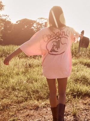 SABBI Crazy Horse oversized tee-Pink