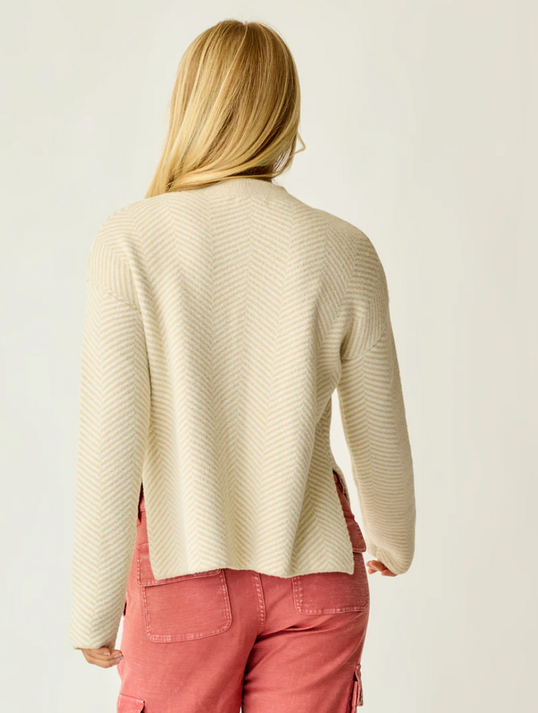 CARVE Olivia Plush Sweater- Cement Herringbone