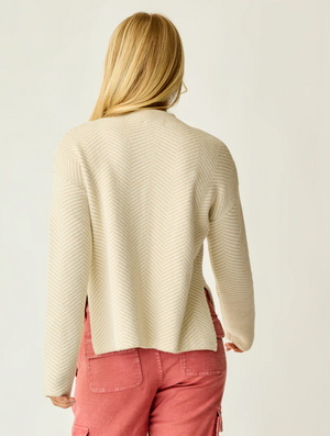 CARVE Olivia Plush Sweater- Cement Herringbone