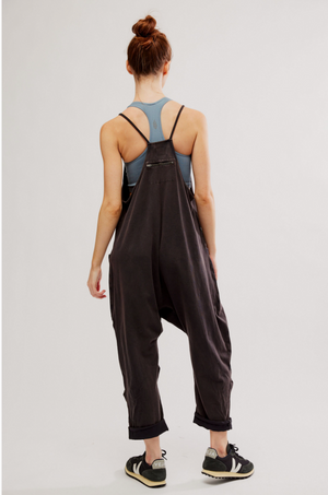 FREE PEOPLE Hot Shot Onesie-Washed Black