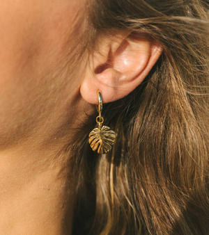 VOYAGE Palm Leaf Baby Hoop earrings