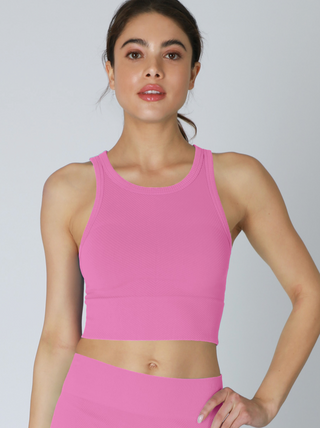NIKIBIKI Chevron High Neck Crop Top