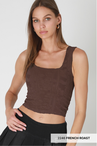 NIKIBIKI Double Lace Square Crop Top