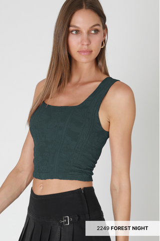 NIKIBIKI Double Lace Square Crop Top