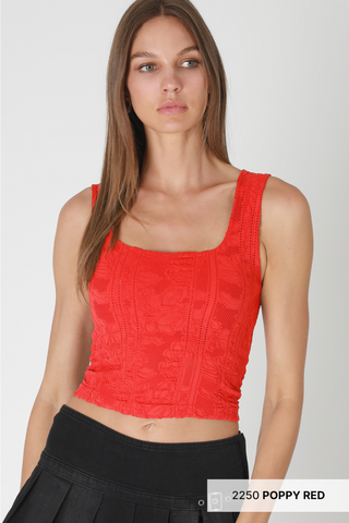NIKIBIKI Double Lace Square Crop Top