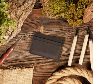 Black Leather Card Holder Wallet