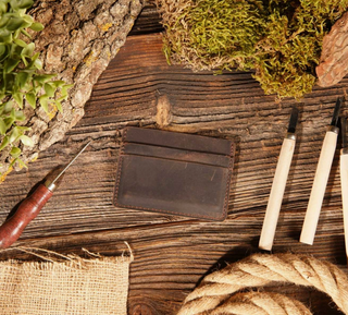 Dark Brown Leather Card Holder Wallet